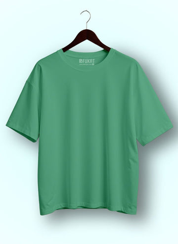 Emerald Green Plain Oversized T-shirt
