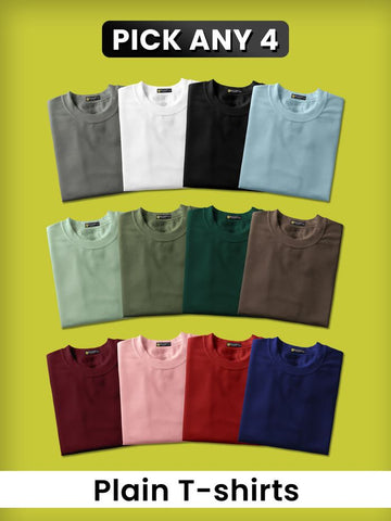 Pick Any 4 - Plain T-shirt Combo