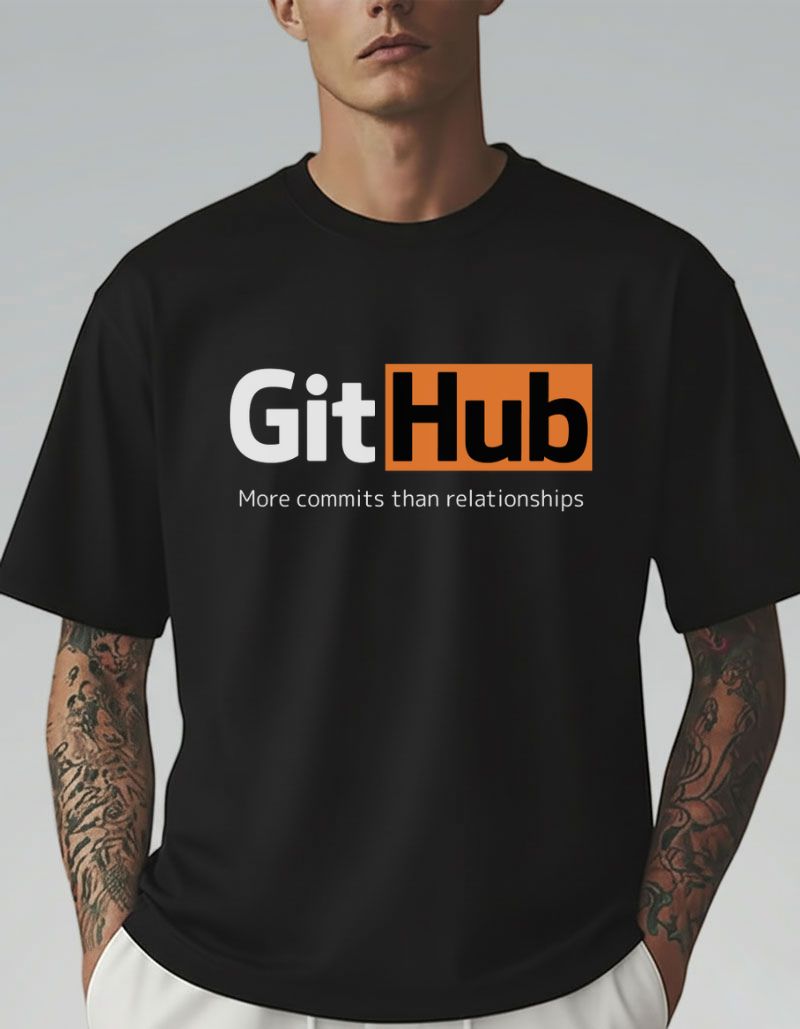 Github More Commits Than Relationships Oversized Printed T-shirt