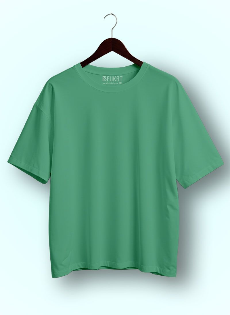 Emerald Green Plain Oversized T-shirt