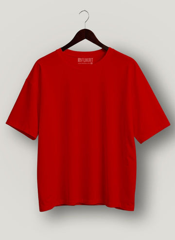 Red Plain Oversized T-shirt