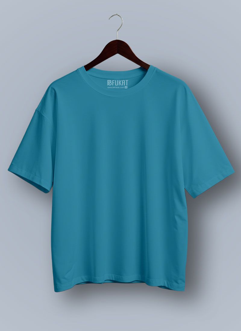 Steel Blue Plain Oversized T-shirt